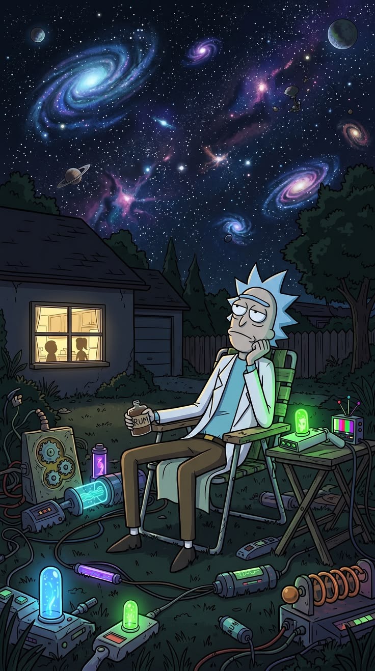 Galassie sotto un cielo animato